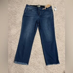 NWT Democracy Straight leg raw hem cropped jeans women’s 14